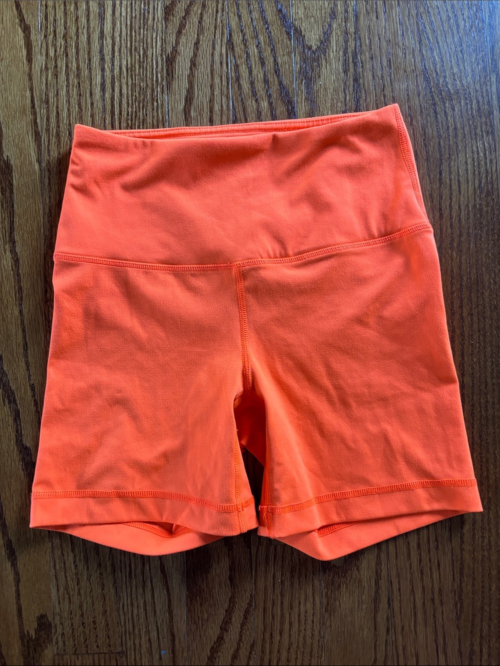 Yogalicious Luxe Neon Orange High-Waist Bike Shorts